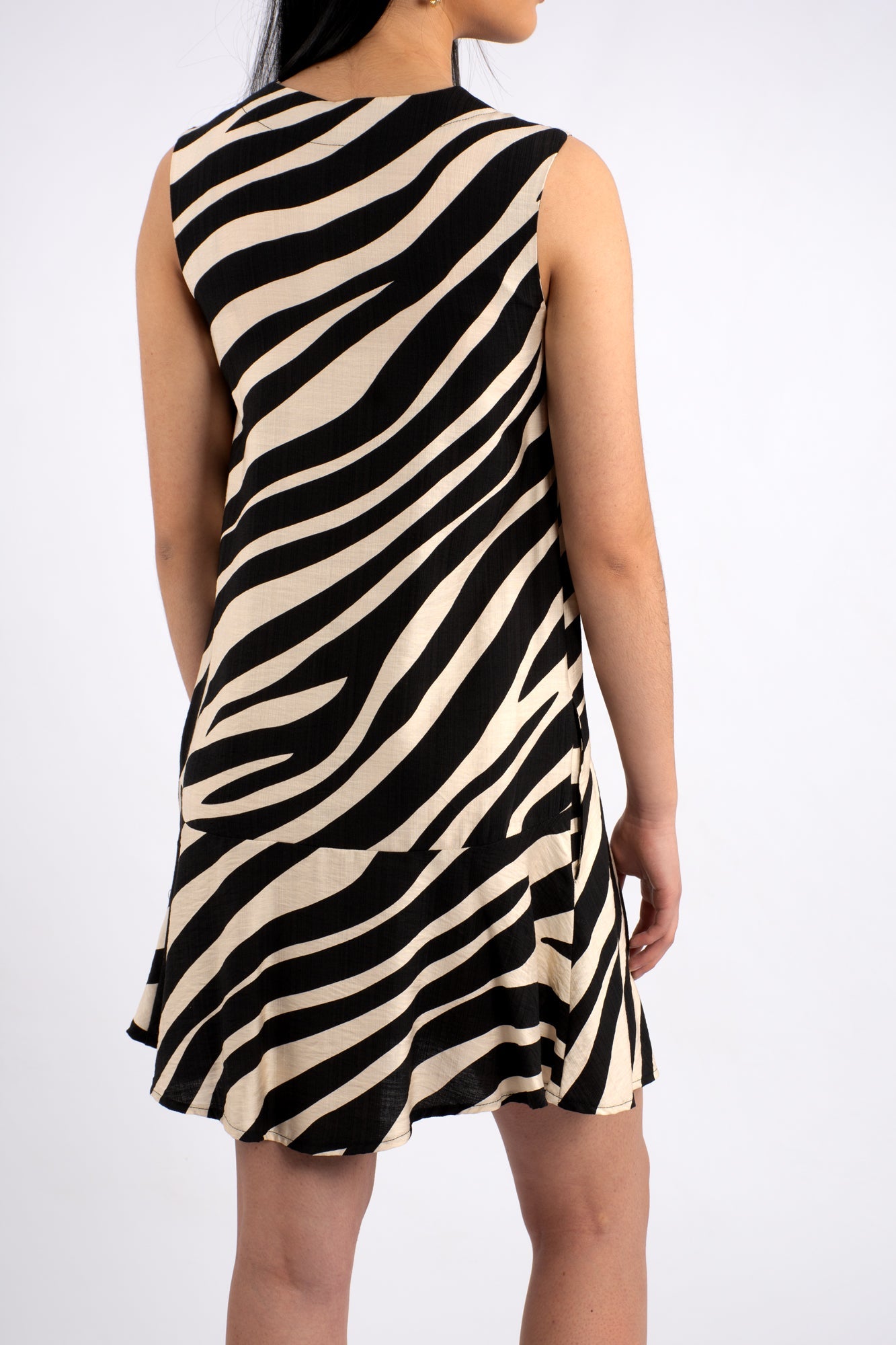 Sleeveless Animal Print Oversize Dress
