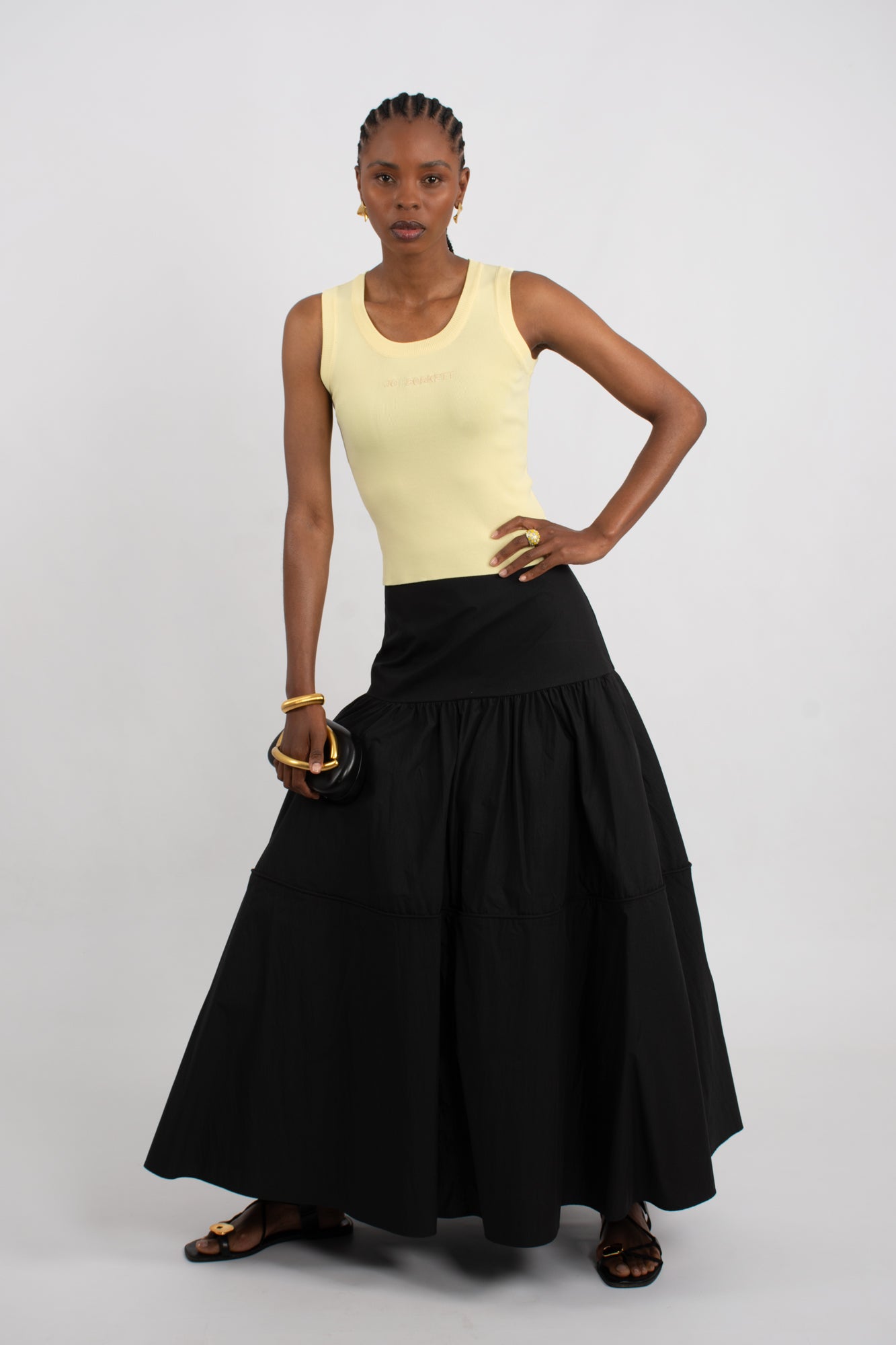 Piped Maxi Skirt