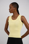 Logo Knitted Tank Top - Butter